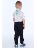 Boys\' trousers with elastic bands, navy blue NDZ105 - Online store - Boutique